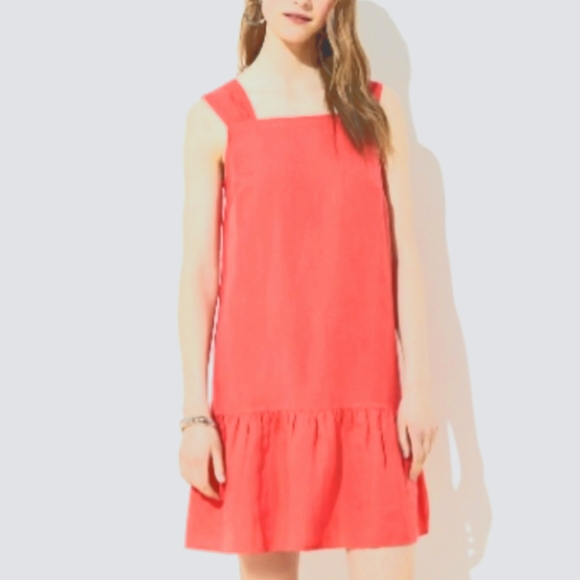 NWT  Loft women's med. drop waste linen dress - Picture 1 of 4